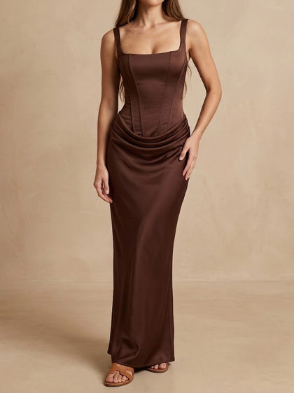 Sciantosa · Abito in Raso con Corsetto Drappeggiato