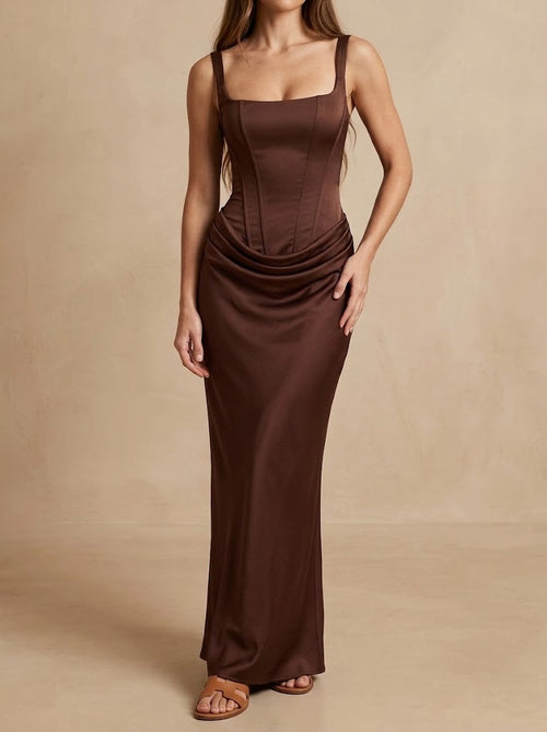 Sciantosa · Abito in Raso con Corsetto Drappeggiato