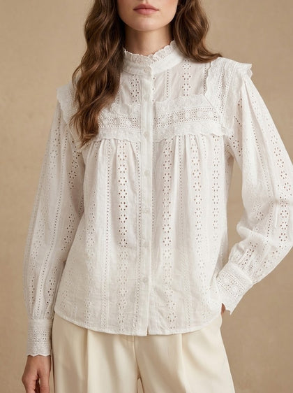 Sfogliatella · Blusa in Sangallo con Volant