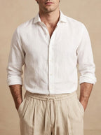 Stefano · Camicia in Cotone e Lino a Maniche Lunghe