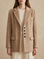 Cappotto Blazer in Tessuto Spazzolato