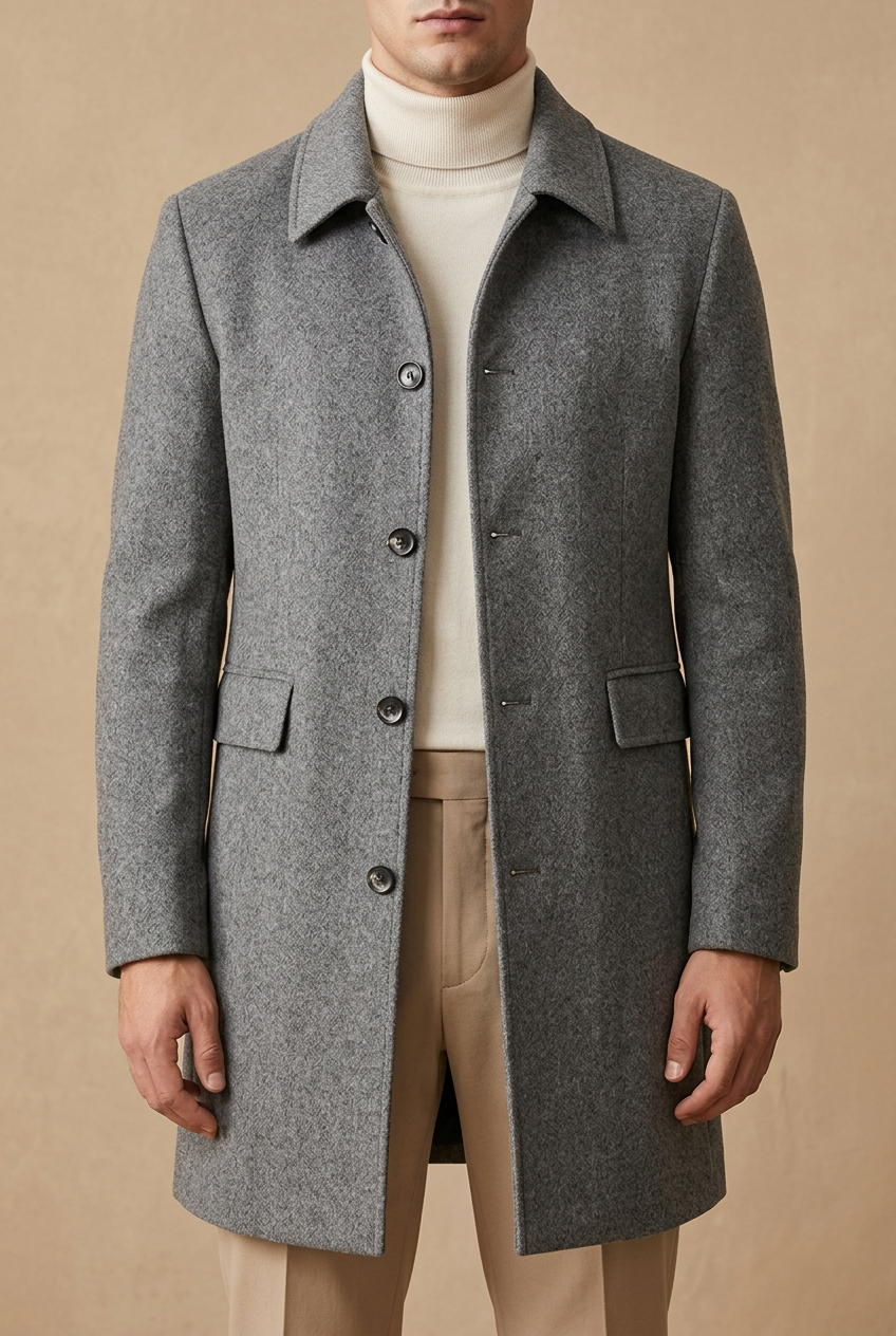 Fumaiolo · Cappotto Lungo Monopetto in Misto Lana