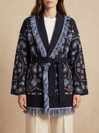 Maiolica · Cardigan Jacquard Bandana con Cintura