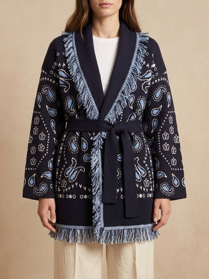Maiolica · Cardigan Jacquard Bandana con Cintura