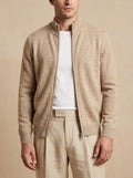 Davide · Cardigan in Lana con Zip e Collo Alto