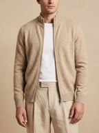 Davide · Cardigan in Lana con Zip e Collo Alto