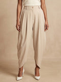 Clara · Pantalone Drappeggiato a Vita Alta