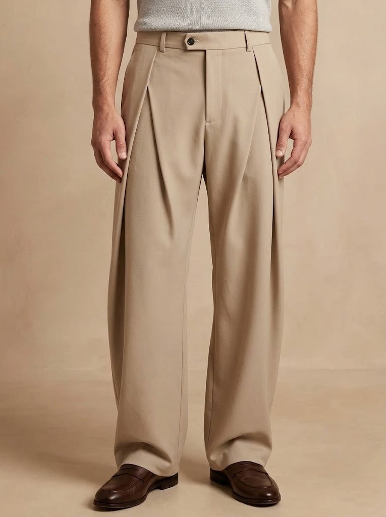 Alessandro · Pantalone Napoletano a Vita Alta con Bottoni