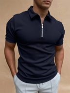 Polo con Collo a Zip a Maniche Corte